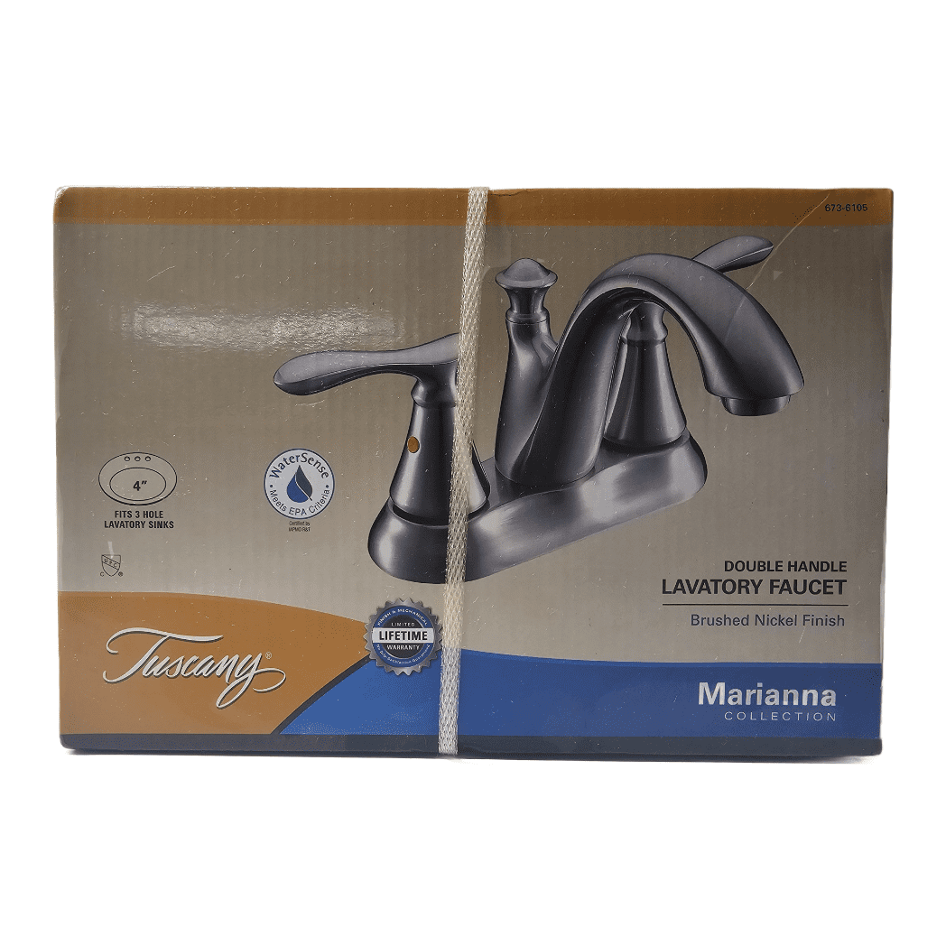 Tuscany Marianna Double Handle Lavatory Bathroom Faucet Brushed Nickel ...