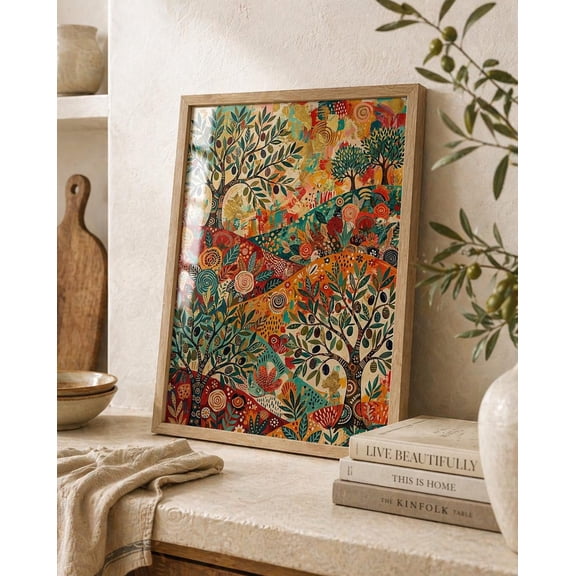 Tuscany Olive Tree Landscape Print, Unframed Paper Poster 16x20in
