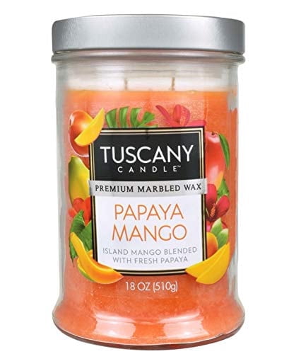 Tuscany Candle Papaya Mango Scented Jar Candle Tropical Fruit 18 Ounce