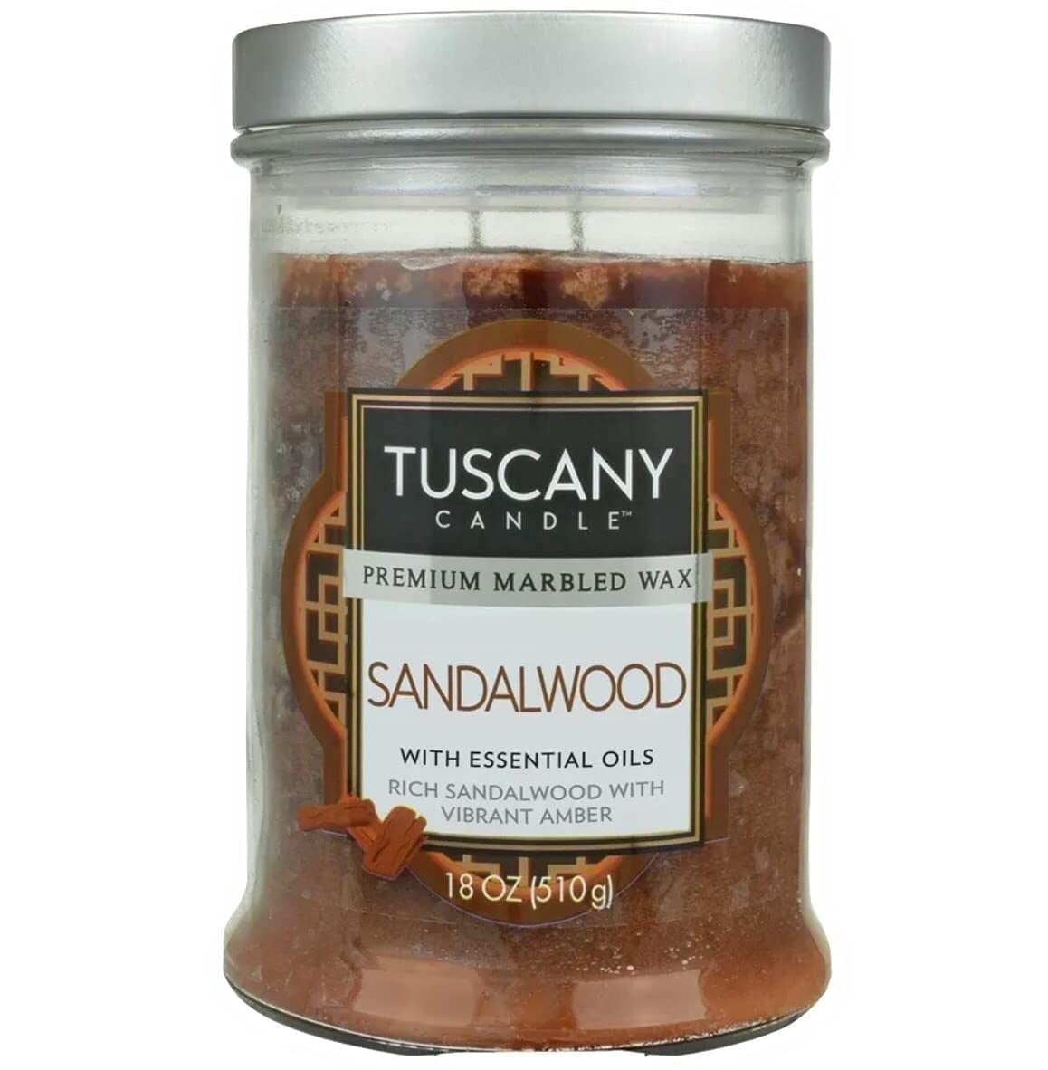 Tuscany Candle Sandalwood Scented Jar Candle Amber Blend 18 Ounce