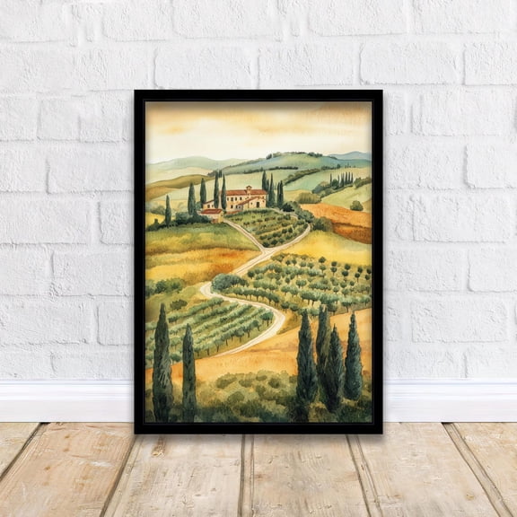 Tuscany Scenic Landscape Print, Unframed Paper Poster 8x10in
