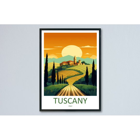 Tuscany Scenic Travel Landscape Italy Home Wall Decor Unframed Paper Print