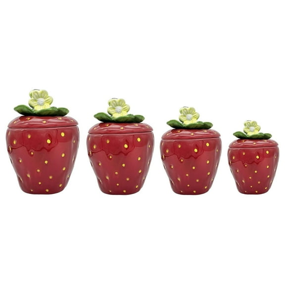 Tuscany Strawberry Shaped, Set of 4 Canisters, 83501 by Drevy