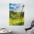 thumbnail image 1 of Tuscany Tapestry, Tuscany Italy Sunlight Homestead Plantation Farms Pathway Greenery Print, Wall Hanging for Bedroom Living Room Dorm Decor, 40W X 60L Inches, Sky Blue Apple Green, by Ambesonne, 1 of 2