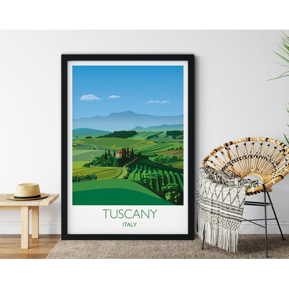 Tuscany Travel Poster, Tuscany Travel Print, Region of Italy, Italy Travel Poster, Tuscany landscape, 24x36 UNFRAMED