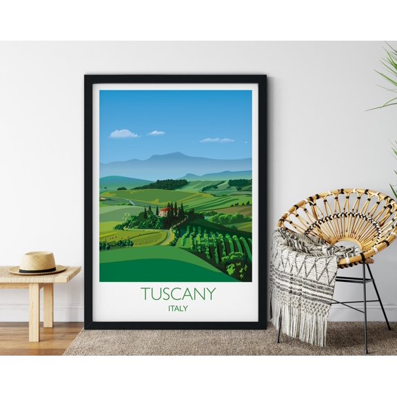 Tuscany Travel Poster, Tuscany Travel Print, Region of Italy, Italy Travel Poster, Tuscany landscape, 8x12 UNFRAMED