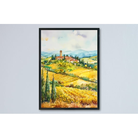 Tuscany Travel Wall Art Scenic Landscape Wall Art Unframed Paper Print