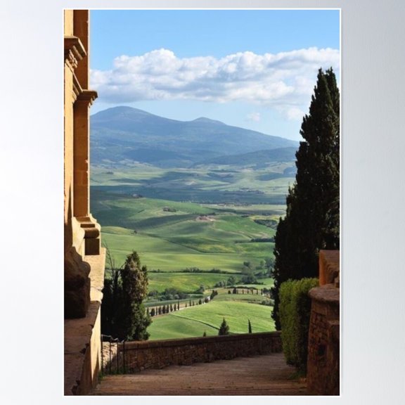 Tuscany View Poster Wall Art, Modern Wall Decor For Living Room Bedroom, 12x18 UNFRAMED