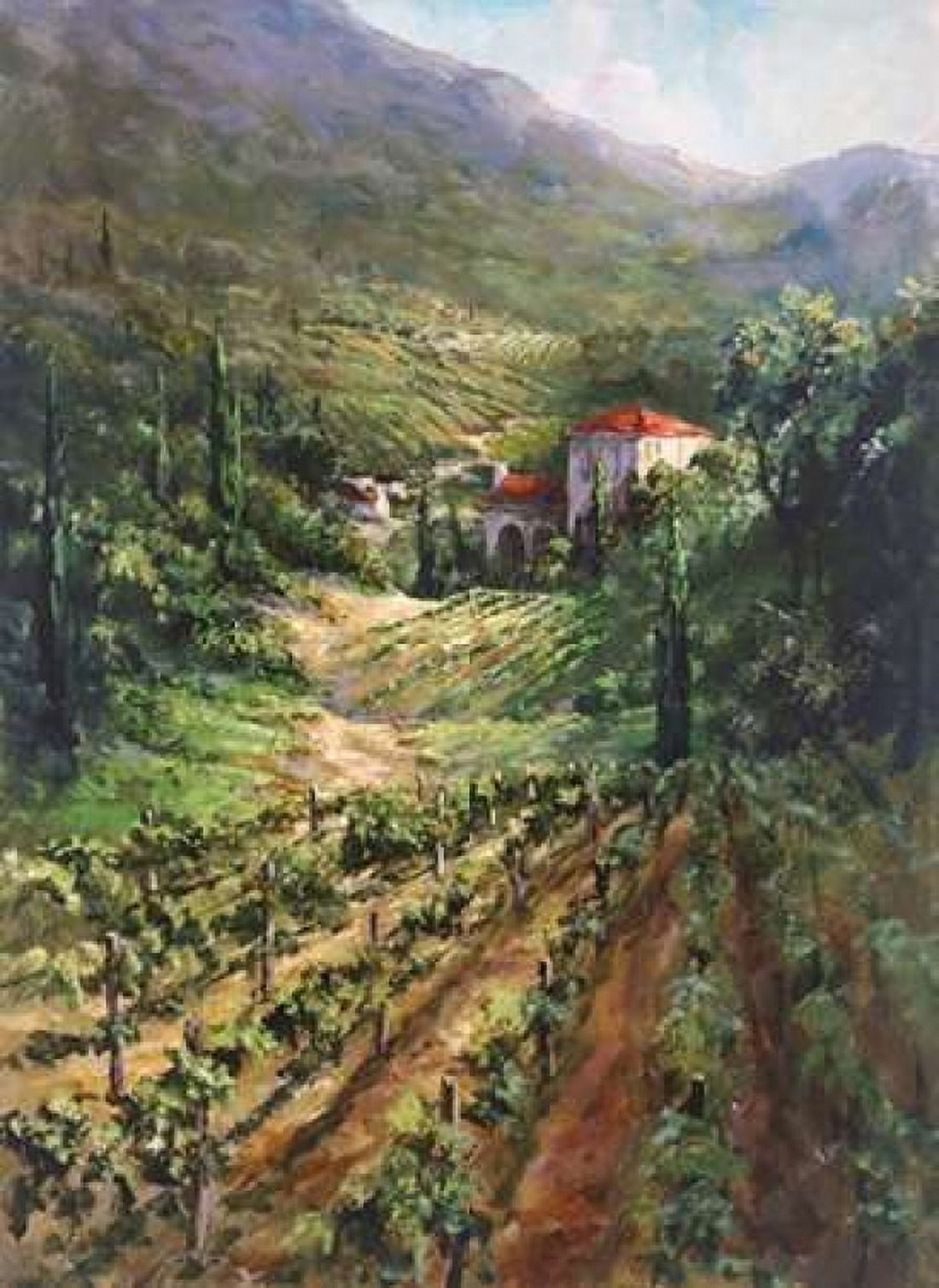 Tuscany Vineyard Canvas Art - Art Fronckowiak (18 x 24)