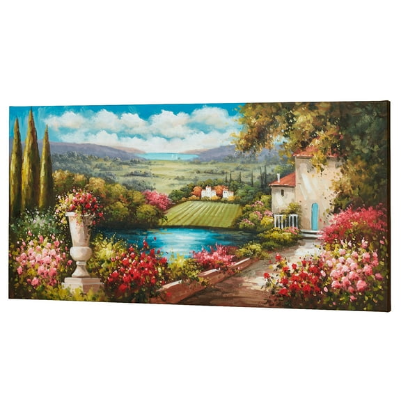 Tuscany in Bloom Canvas Art Multi Warm