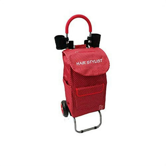 TuscanyPro Hairstylist Cart with Wheels - Unique Folding Trolley Dolly & A Hairstylist Bag - US Patented - 10 Years Warranty - Personalize with Name/Logo