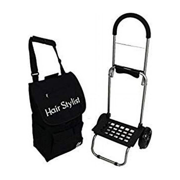 TuscanyPro Hairstylist Cart with Wheels - Unique Folding Trolley Dolly & A Hairstylist Bag - US Patented - 10 Years Warranty - Personalize with Name/Logo