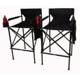 thumbnail image 1 of TuscanyPro Houdini Tall Director Chair - Set of 2 Quad Style, Super Compact Telescopic Folding Design with Jet Black, Anodized Aluminum Frame - Your Name/Logo Imprinted, 1 of 7
