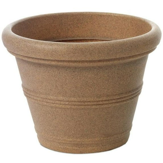 Tusco TUSRR36SS 36 in. Round Classic Rolled Rim Collection Planter, Sandstone