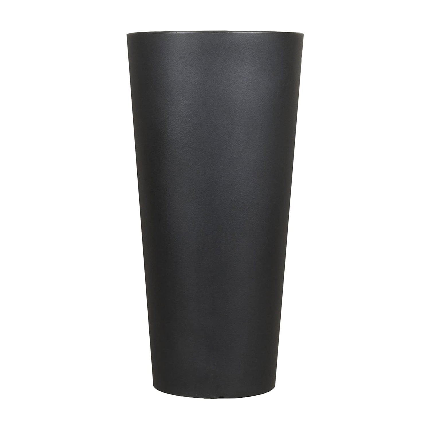 Black 26-Inch Weather Resistant Round Plastic Planter