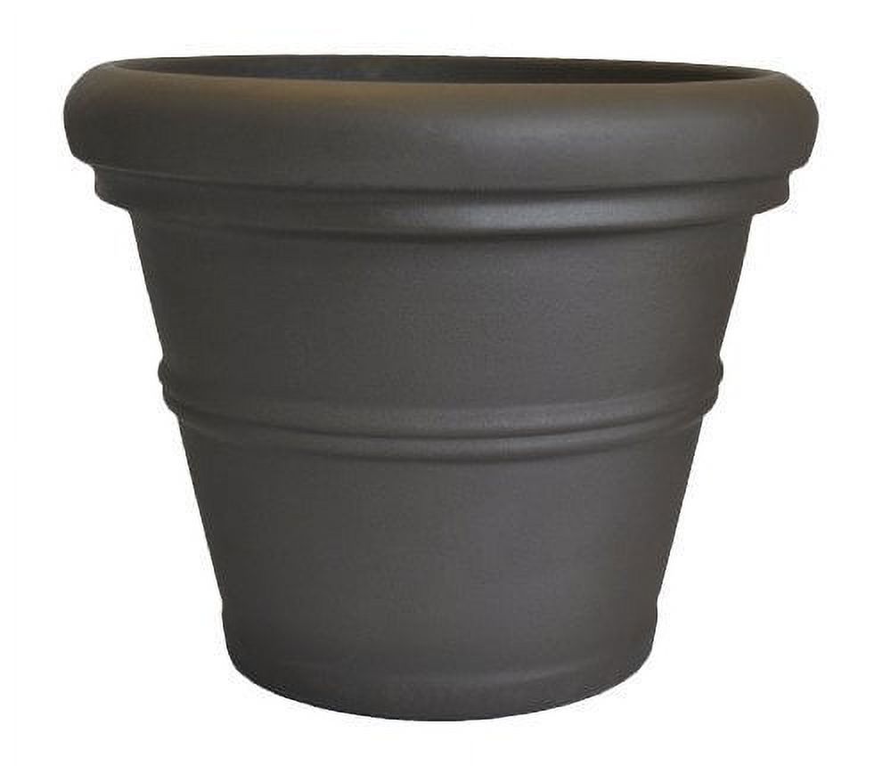 Tusco Products Plastic Rolled Rim Garden Pot, Espresso, 13.5" - image 1 of 7