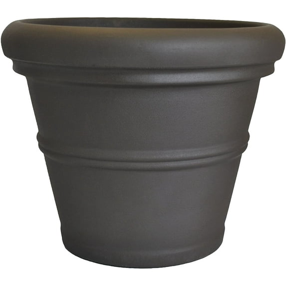 Tusco Products (#RR24ES) Rolled Rim Garden Pot, Dark Espresso, 24" x 19"