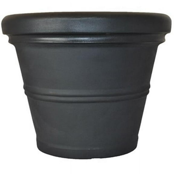 Tusco TUSRR155BK 15.5 in. Rolled Rim Planter - Black