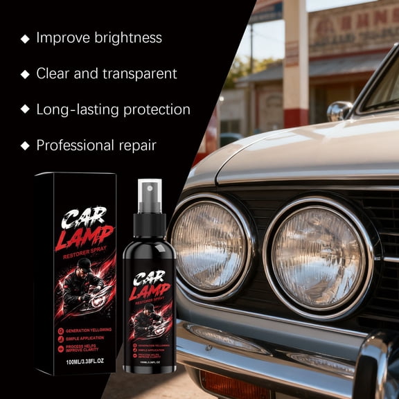 Tuscom 100ml Headlight Restoration Spray Car Lens Cleaner Polish Restorer UV Protection Yellowing Oxidation Remover