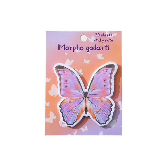 Tuscom 10Set Butterfly Shaped Sticky Notes Pad, 30 Sheets Removable Self-Adhesive Memo Pad, Cute Aesthetic Notepad for Journal Planner Office Home