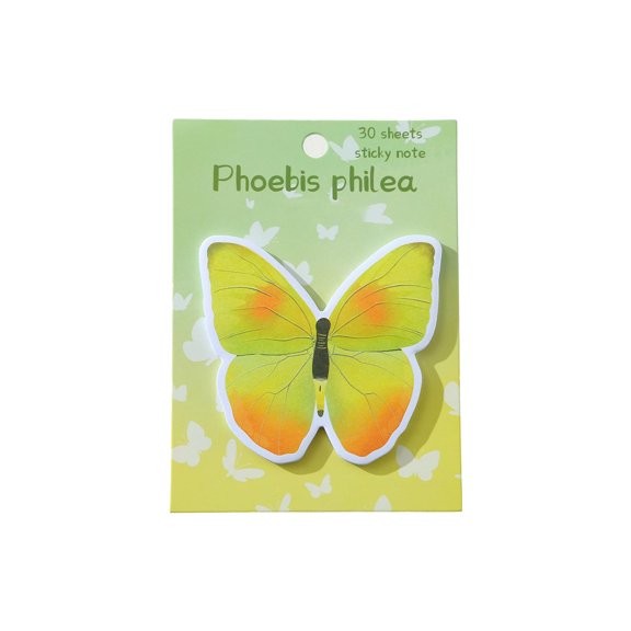 Tuscom 10Set Butterfly Shaped Sticky Notes Pad, 30 Sheets Removable Self-Adhesive Memo Pad, Cute Aesthetic Notepad for Journal Planner Office Home
