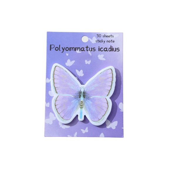 Tuscom 10Set Butterfly Shaped Sticky Notes Pad, 30 Sheets Removable Self-Adhesive Memo Pad, Cute Aesthetic Notepad for Journal Planner Office Home