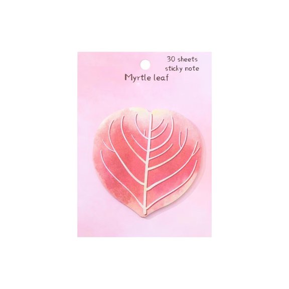 Tuscom 10Set Crape myrtle leaves Shaped Sticky Notes Pad, 30 Sheets Removable Self-Adhesive Memo Pad, Cute Aesthetic Notepad for Journal Planner Office