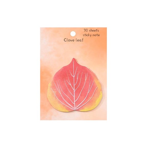 Tuscom 10Set Lilac leaves Shaped Sticky Notes Pad, 30 Sheets Removable Self-Adhesive Memo Pad, Cute Aesthetic Notepad for Journal Planner Office