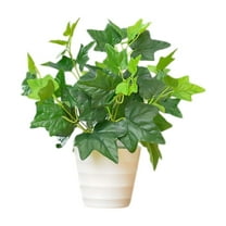 Tuscom 11in Fake Plants Greenery Artificial Ficus Plant Artificial Green Potted Plant for Home Living Room Bathroom Decor Indoor & Outdoor Kitchen Office Desk Bookshelf