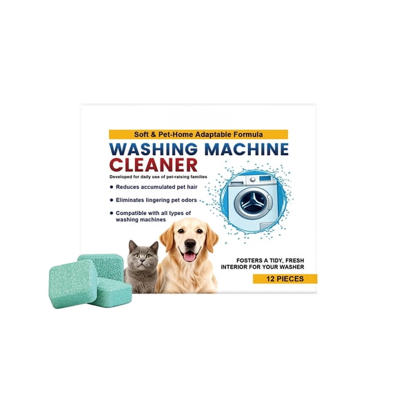 Tuscom 12 Pack Washing Machine Cleaner Tablets Washer Deep Cleaning Tablets For Front Load Top Load HE Machines Deodorizer