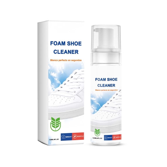 Tuscom 120ml Foam Shoe Cleaner Spray No Rinse Stain Remover for White Sneakers Leather Canvas Mesh Shoes All Types