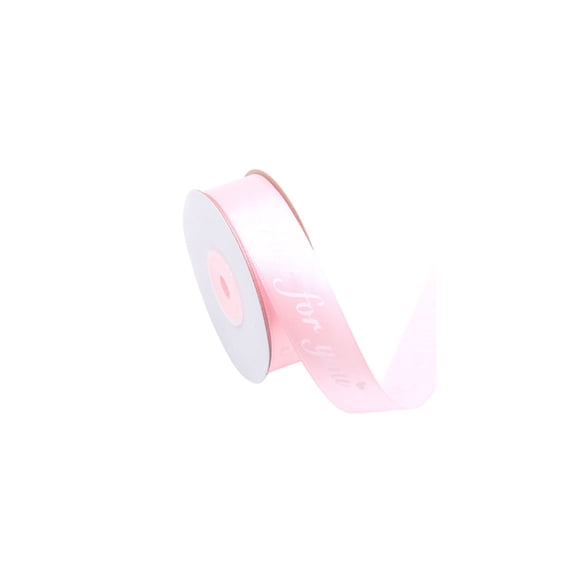 Tuscom 18m Just For You Printed Polyester Ribbon 1 Inch, Elegant Letter Craft Ribbon for Wedding Gift Wrapping Shower Floral Bouquet Birthday Decor