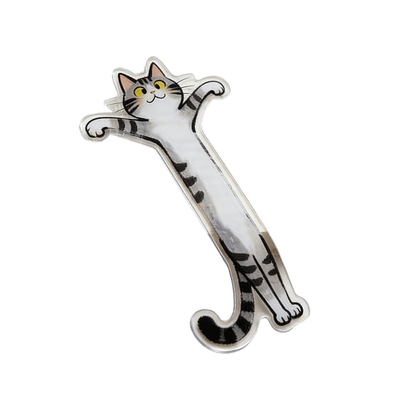 Tuscom 1Pcs Clear Acrylic Cat Bookmark Cute Transparent Page Marker for Book Lovers Cat Shaped Reading Accessory Durable Page Clip
