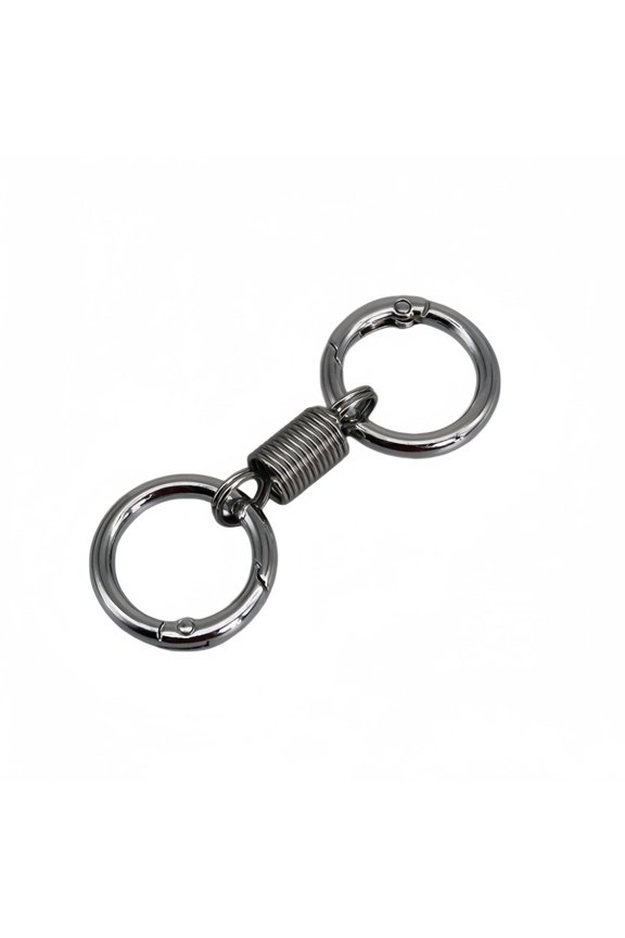 1Pcs Stainless Steel Spring Double Coil Keychain – Heavy Duty Key Ring for Keys, Rustproof Double Loop Key Holder for Car Keys, Durable Split Key Ring with Secure Openable Design for Daily