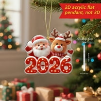 Tuscom 2026 New Year & Christmas Ornaments, Acrylic Hanging Decor for Christmas Tree, Car Mirror, Home Wall Decorations, Holiday Gift Set for Family, Multicolor Festive Hanging Pendants