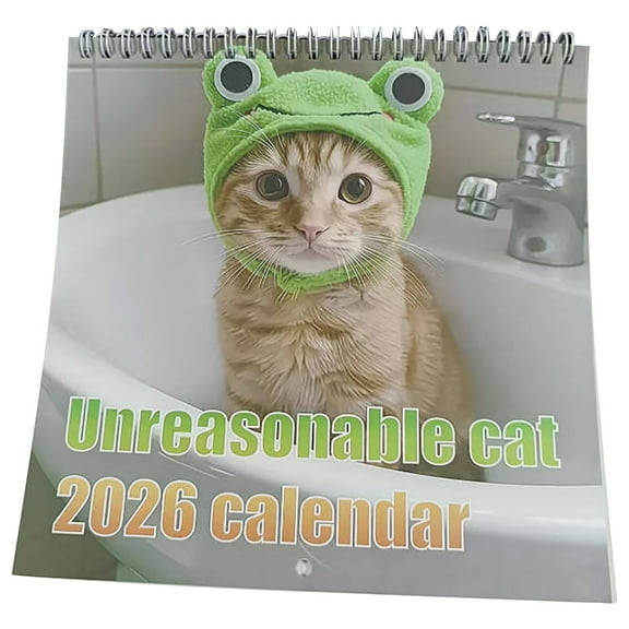 Tuscom 2026 Whimsical Cats Calendar with Cute Hats, Monthly Wall Calendar for Cat Lovers, Large Cute Kitty Themed Planning Schedule with Beautiful Art, Perfect Gift Idea for Home or Office Decor