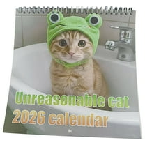 Tuscom 2026 Whimsical Cats Calendar with Cute Hats, Monthly Wall Calendar for Cat Lovers, Large Cute Kitty Themed Planning Schedule with Beautiful Art, Perfect Gift Idea for Home or Office Decor