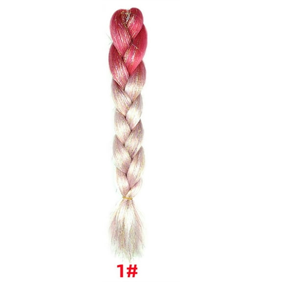 Tuscom 24in Hair Extensions, Shiny Gold/Silk Pyrofilament Synthetic Hair, Heat-Resistant, Handwoven for Box Braids, No Fade, 2 Strands/Pack