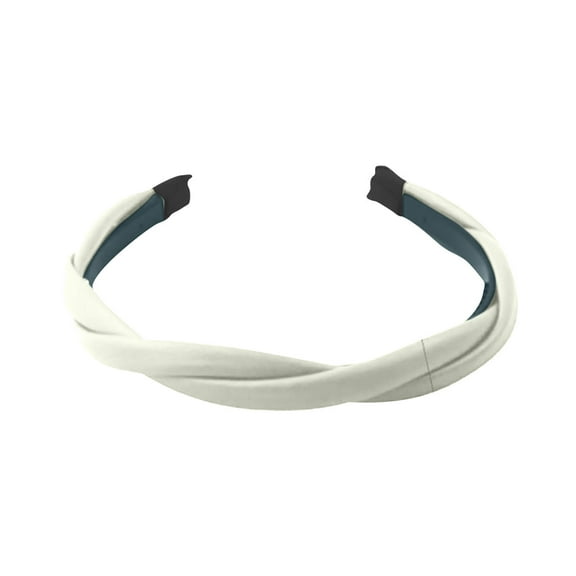 Tuscom 2Pcs Elegant Braided Leather Headband for Women - Non Slip Thin Hair Band, Stretchable Comfort for Daily Wear, Wedding, Party