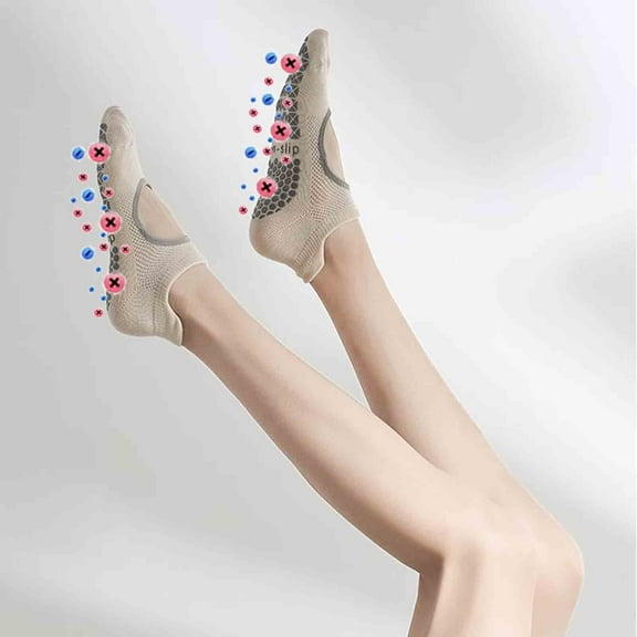 Tuscom 3Pcs Women's Thermal Socks for Circulation & Swelling Relief, Foot Massage & Pain Relief, Non-Slip Grips, Comfortable Workout Socks for Exercise, Yoga, Nursing