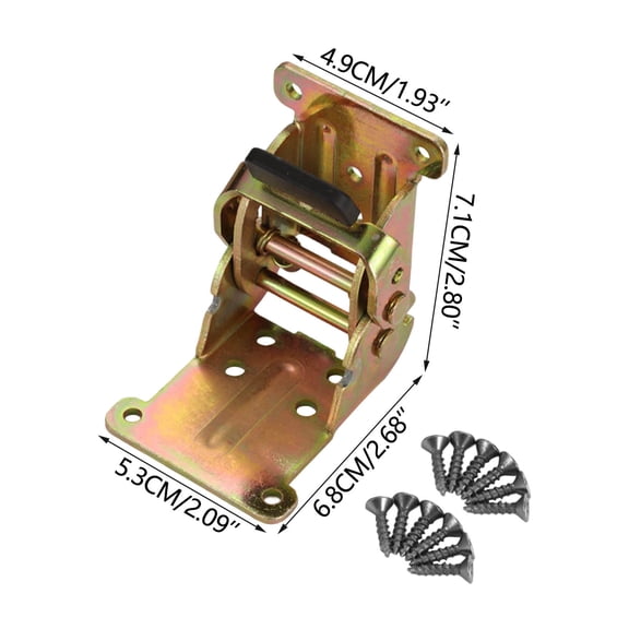 Tuscom 4Pcs Heavy Duty Self-Locking Folding Hinge Brackets, 90 Degree Fold Down Table Leg Hardware with Screws, Steel Extension Support for Workbench Cabinet, Multicolor