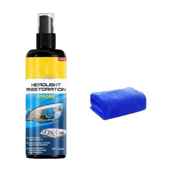 Tuscom 50ml Headlight Restoration Fluid Car Headlight Oxidation Remover Spray for Yellowing DIY Repair UV Protection