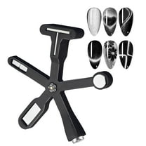 Tuscom 6-in-1 Magnetic Cat Eye Nail Art Tool with 5 Heads – Strong Gel Polish Magnet for 3D Nail Designs, Portable Handheld Salon & Home Manicure Kit