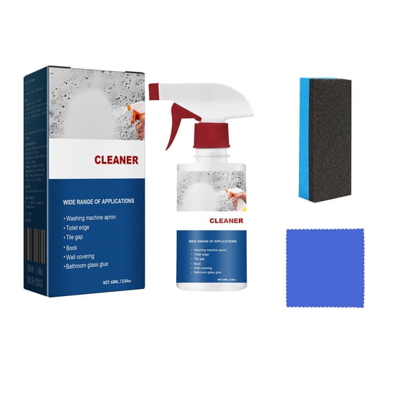 Tuscom 60ml Multi Surface Cleaner Stain Remover for Walls Furniture Ceramic Tile Mold Mildew with Sponge Eraser Cloth