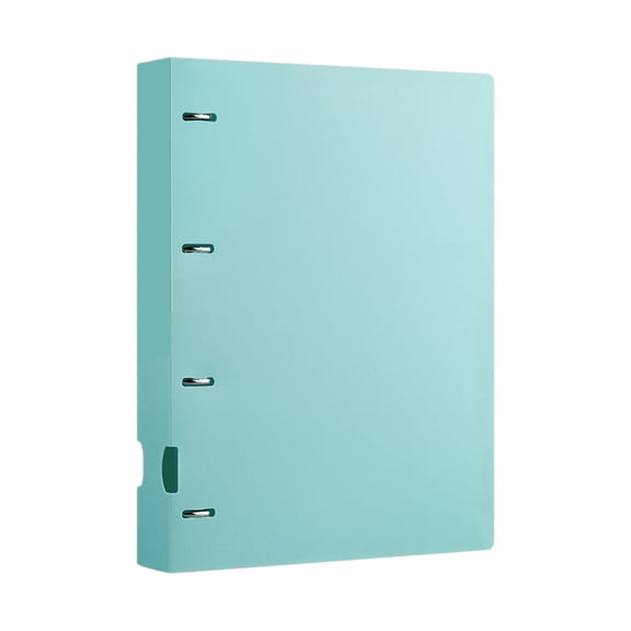 Tuscom A4 Plastic Ring Binder Folder 4-Hole D-Ring Document Organizer with 11 Inner Page Bags and Elastic Closure for Office Supplies Home File Storage Blue Green Pink Purple
