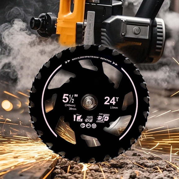 Tuscom Alloy Saw Blade Carbide Tipped Saw Blade, 5.5 Inch TCT Circular Saw Blade for Wood, Angle Grinder Handheld Circular Saw Blades for Ripping Woodworking DIY Cutting Tool