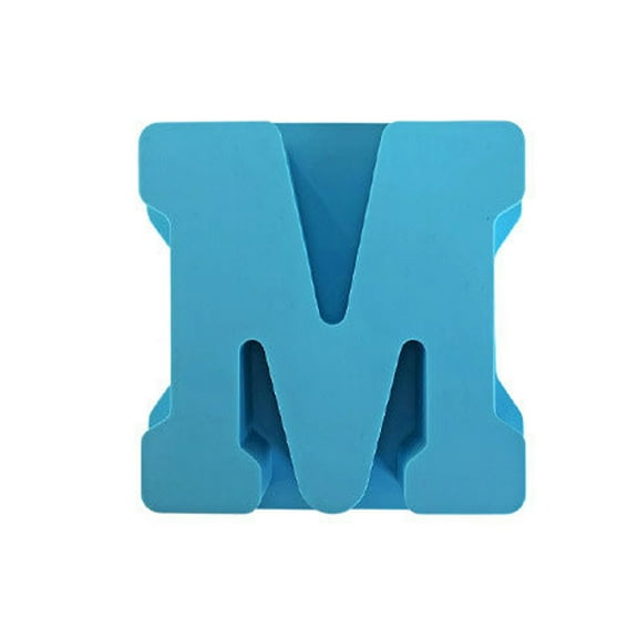 Tuscom Alphabet Silicone Mold Set, 26 Letters English Uppercase Baking Mould for Cake Chocolate Candy Soap Candle Resin Craft DIY Decorations - Blue