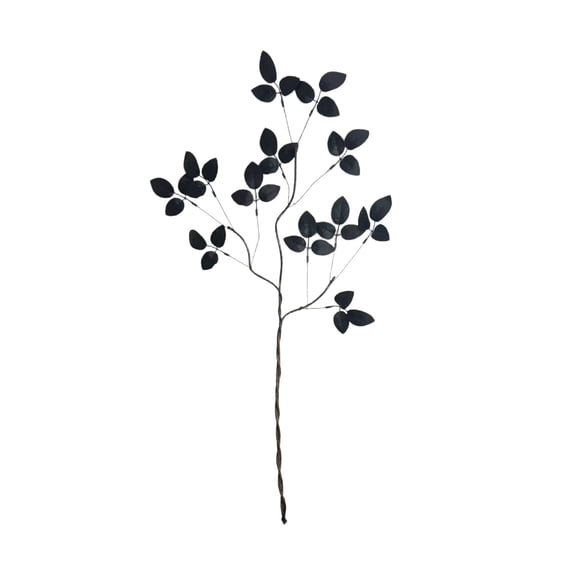 Tuscom Artificial Black Leaf Branch Picks Faux Foliage Sprigs Gothic Halloween Vase Filler Stems for Dark Floral Decor