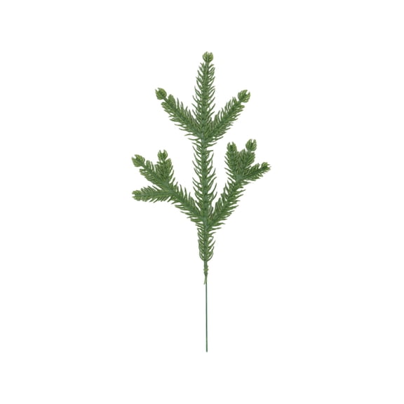 Tuscom Artificial Green Leaf Branches 13 Inch for Vase Fillers, Winter Christmas Table Mantel Decorations for Home, Flexible Plastic Picks
