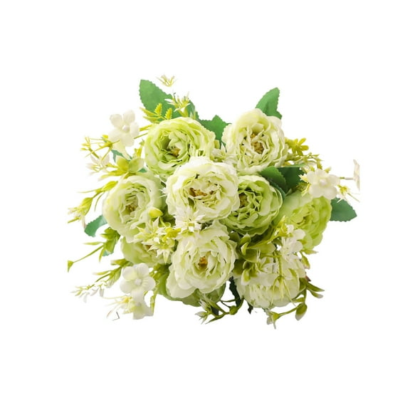 Tuscom Artificial Peony Flowers Wedding Silk Bouquet, Realistic Silk Flower Arrangement Faux Flowers for Home Decor Centerpieces Party Wedding Decoration Flowers